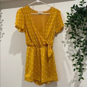 Everly Yellow Polka Dot Romper